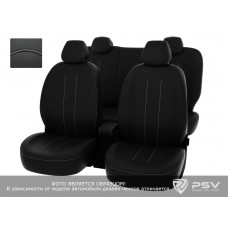 Чехлы Skoda Rapid 12- экокожа сплошные белая отстрочка черные Оригинал