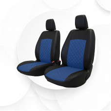 Чехлы Hyundai Solaris 17-/Kia Rio 17- седан экокожа/альк. ромб синяя строчка черные консул Trend Ростов