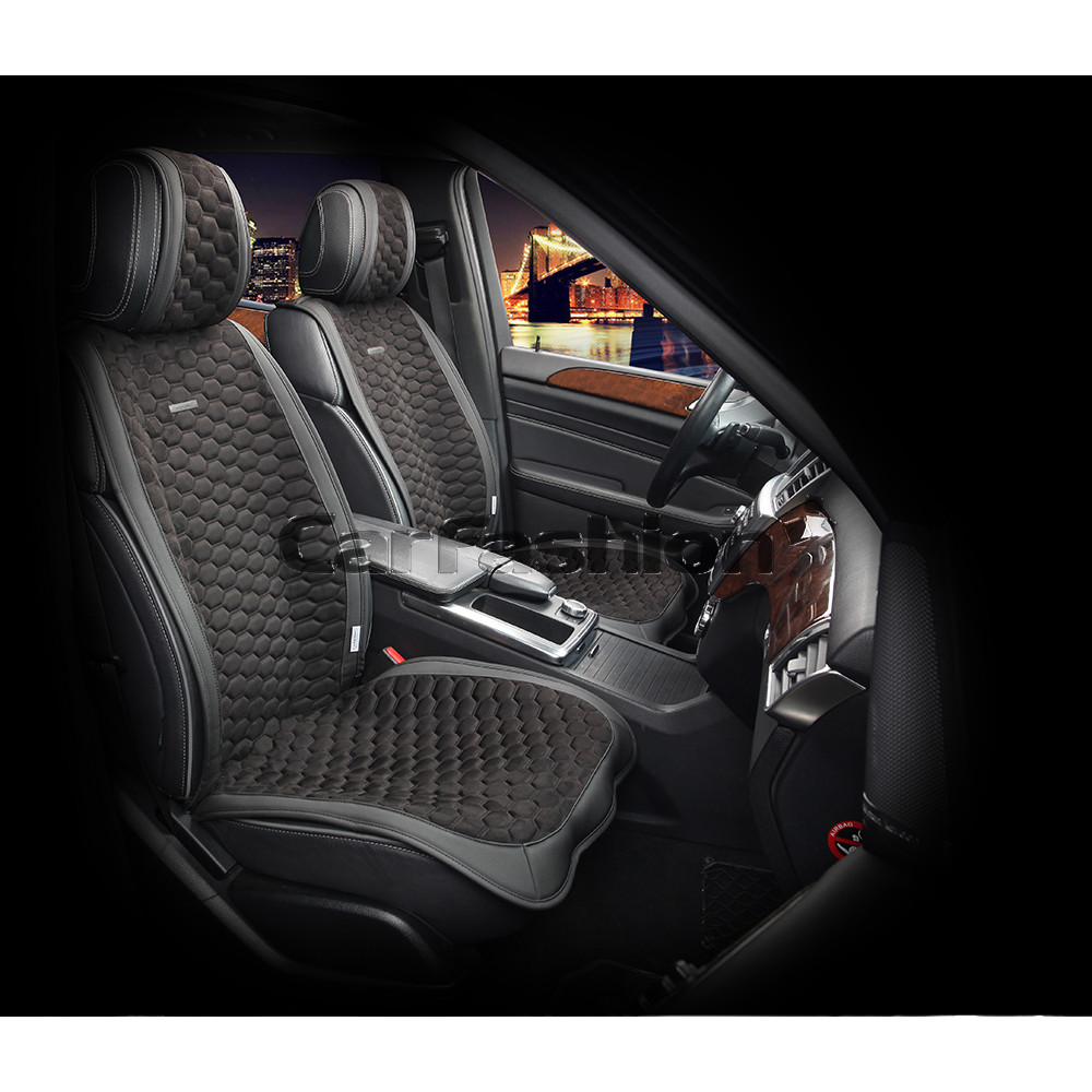 Накидка на сиденье CarFashion Capri передние черный/черный/черный 2 шт.