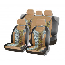 Накидка на сиденье CarFashion Safary Plus трикотаж Леопард 5 шт.