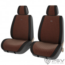 Накидка на сиденье PSV Hornet вельвет/экокожа передняя черно-коричневая 2 шт.