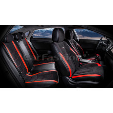 Накидка на сиденье CarFashion Smart Plus 5D каркасная черный/черный/красный 5 шт.