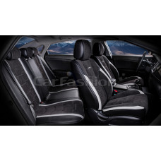 Накидка на сиденье CarFashion Smart Plus 5D каркасная черный/черный/серый 5 шт.