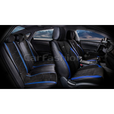 Накидка на сиденье CarFashion Smart Plus 5D каркасная черный/черный/синий 5 шт.