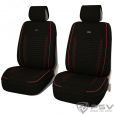 Накидка на сиденье PSV 2D Present 2 передняя формованная черная с красной отстрочкой 2 шт.