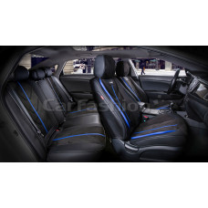 Накидка на сиденье CarFashion Start Plus 5D каркасная черный/черный/синий 5 шт.