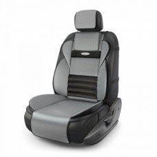 Накидка на сиденье Autoprofi Multi Comfort ортопедическая экокожа черная-т.серая