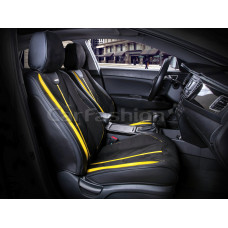 Накидка на сиденье CarFashion Start 5D каркасная передняя черный/черный/желтый 2 шт.
