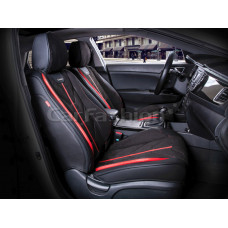 Накидка на сиденье CarFashion Start 5D каркасная передняя черный/черный/красный 2 шт.
