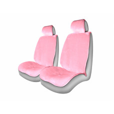 Накидка на сиденье иск.мех CarFashion Alpaca передняя розовая 2 шт.