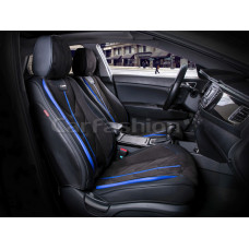 Накидка на сиденье CarFashion Start 5D каркасная передняя черный/черный/синий 2 шт.