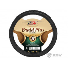 Оплетка руля M PSV Braid plus Fiber экокожа плетеные вставки черная