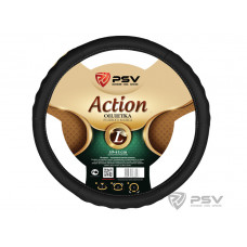 Оплетка руля L PSV Action Fiber экокожа черная