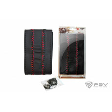 Оплетка руля для перетяжки PSV Glory Fiber со шнурком кожа красная отстрочка M черная