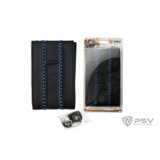 Оплетка руля для перетяжки PSV Glory Fiber со шнурком кожа синяя отстрочка M черная