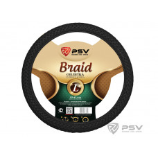Оплетка руля L PSV Braid Fiber экокожа плетеная черная