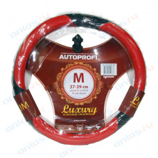 Оплетка руля M Autoprofi Luxury кожа черно-красная