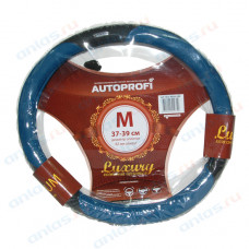 Оплетка руля M Autoprofi Luxury кожа черно-синяя